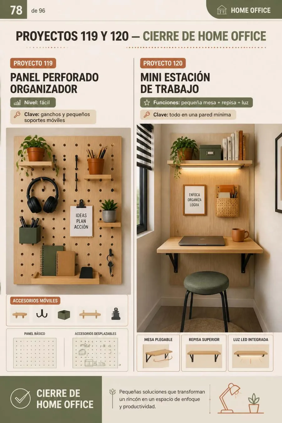 Proyectos 119 y 120 — Home office compacto