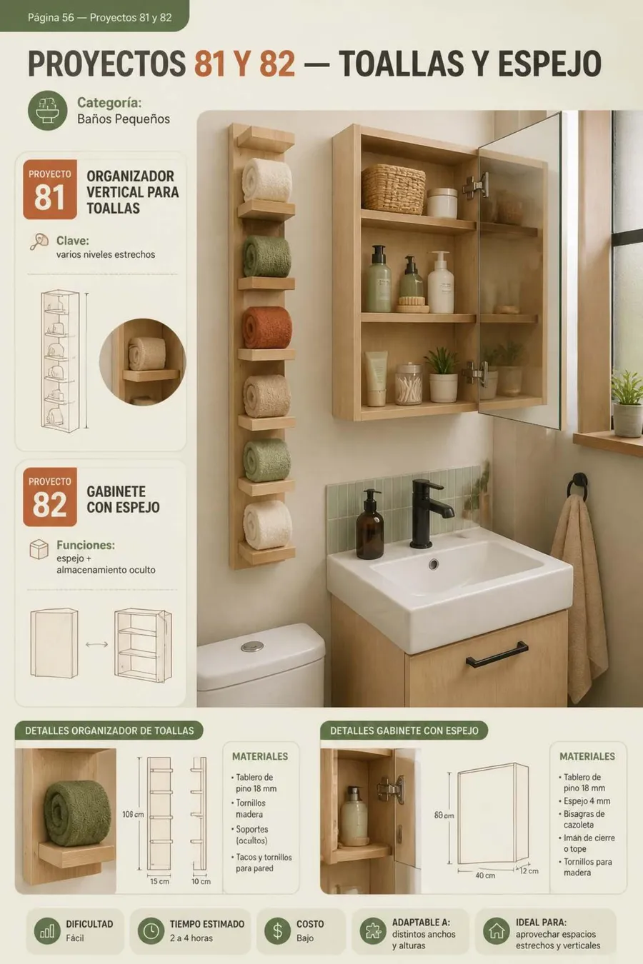 Proyectos 81 y 82 — Organización de baño pequeño