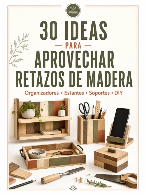 Portada del bono: 30 Ideas para Aprovechar Retazos de Madera